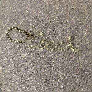 Coach Clear Script Keychain - Transparent with Silver Chain